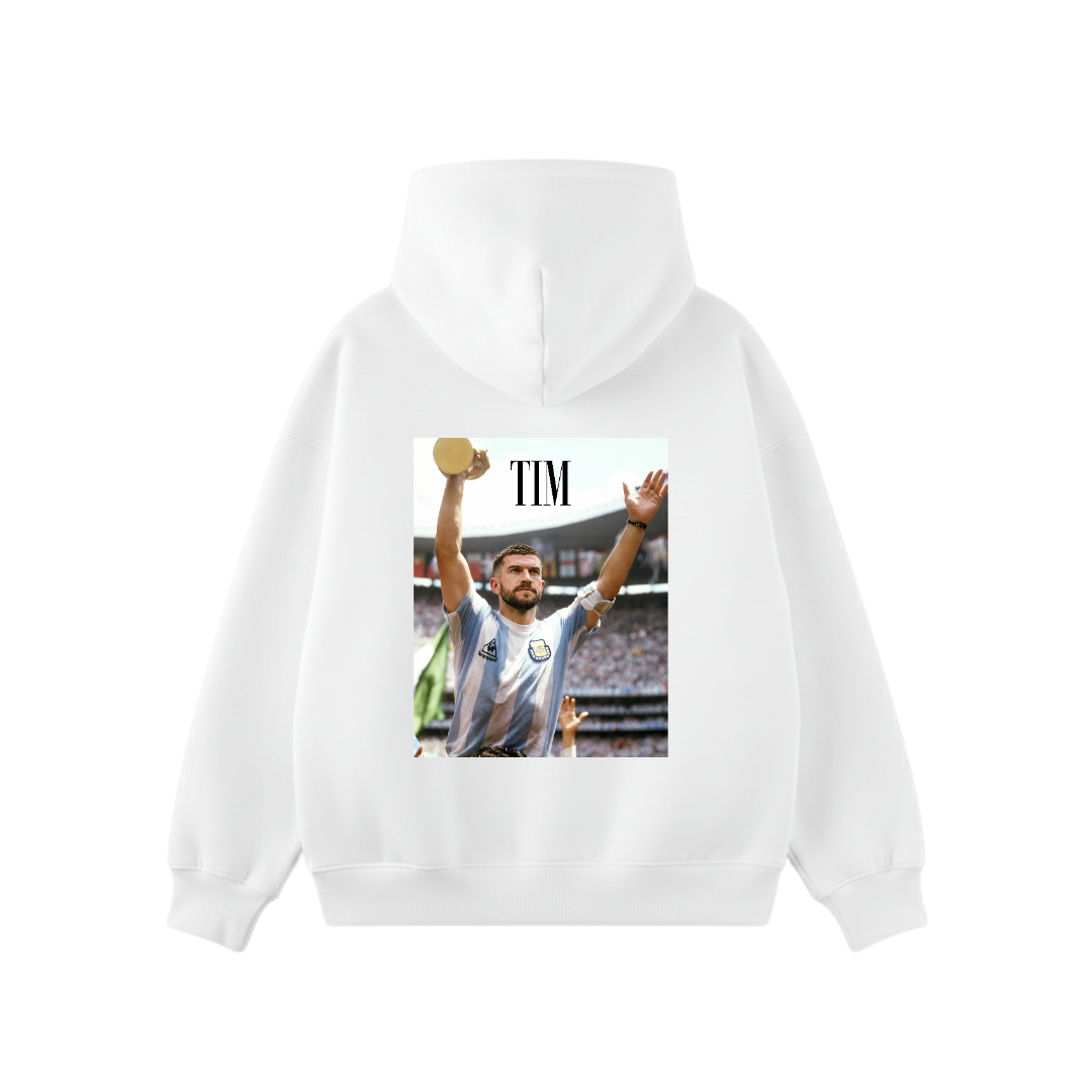 “TIM, The GOAT” hoodie — White
