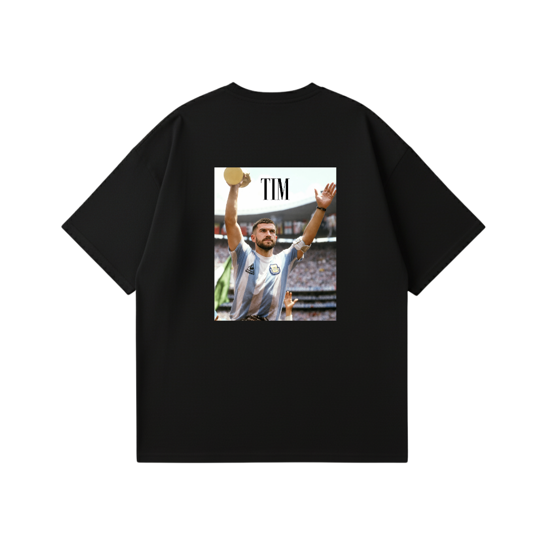 “TIM, The GOAT” oversized tee — Black